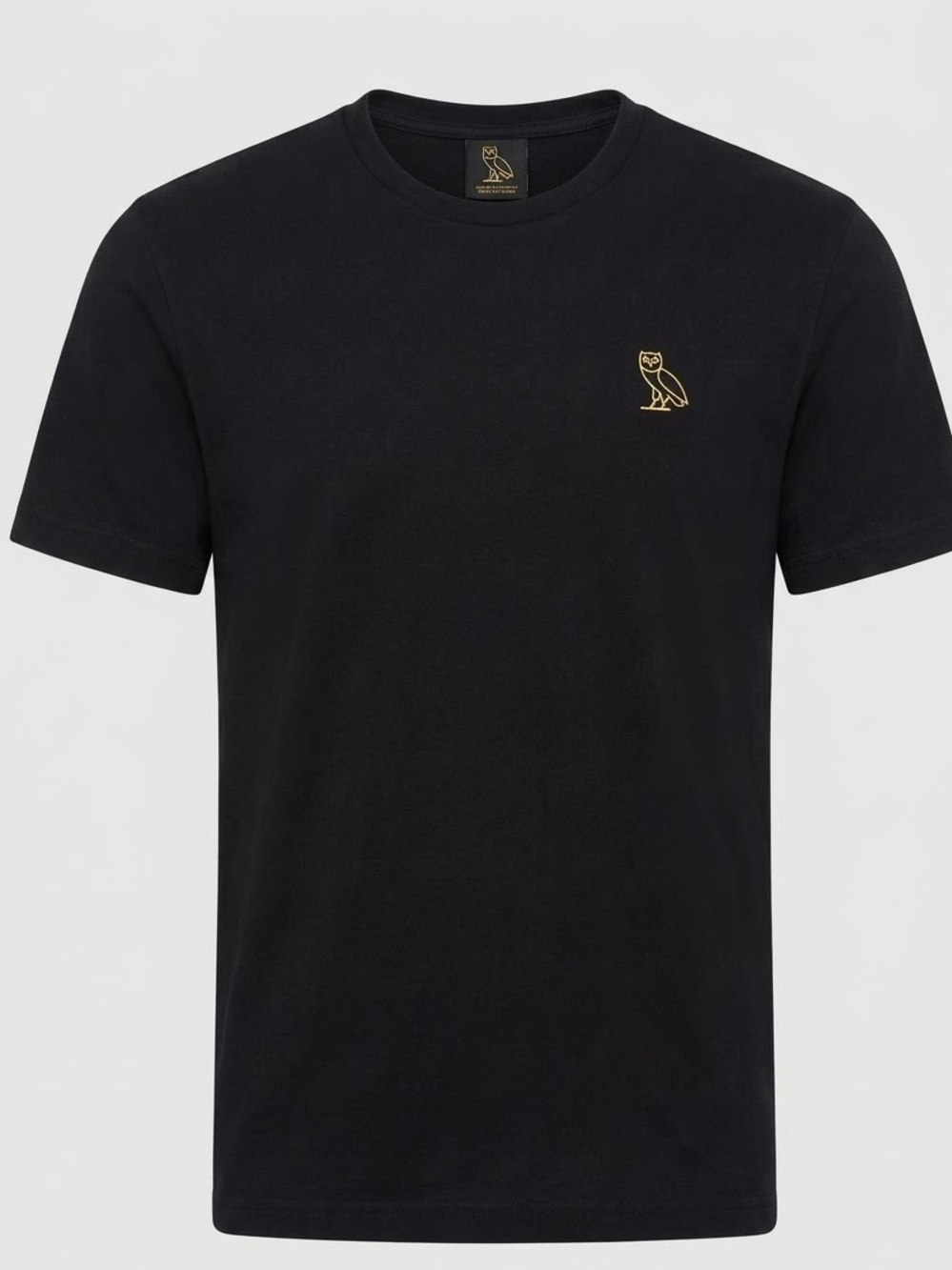 OVO x Porsche Gold Owl Embroidered Black T-Shirt | Size XL